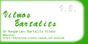 vilmos bartalits business card